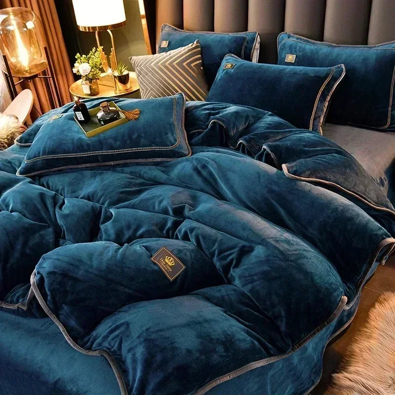 Milk Velvet Bedding Set — Warm Duvet Cover, Sheet & Pillowcases