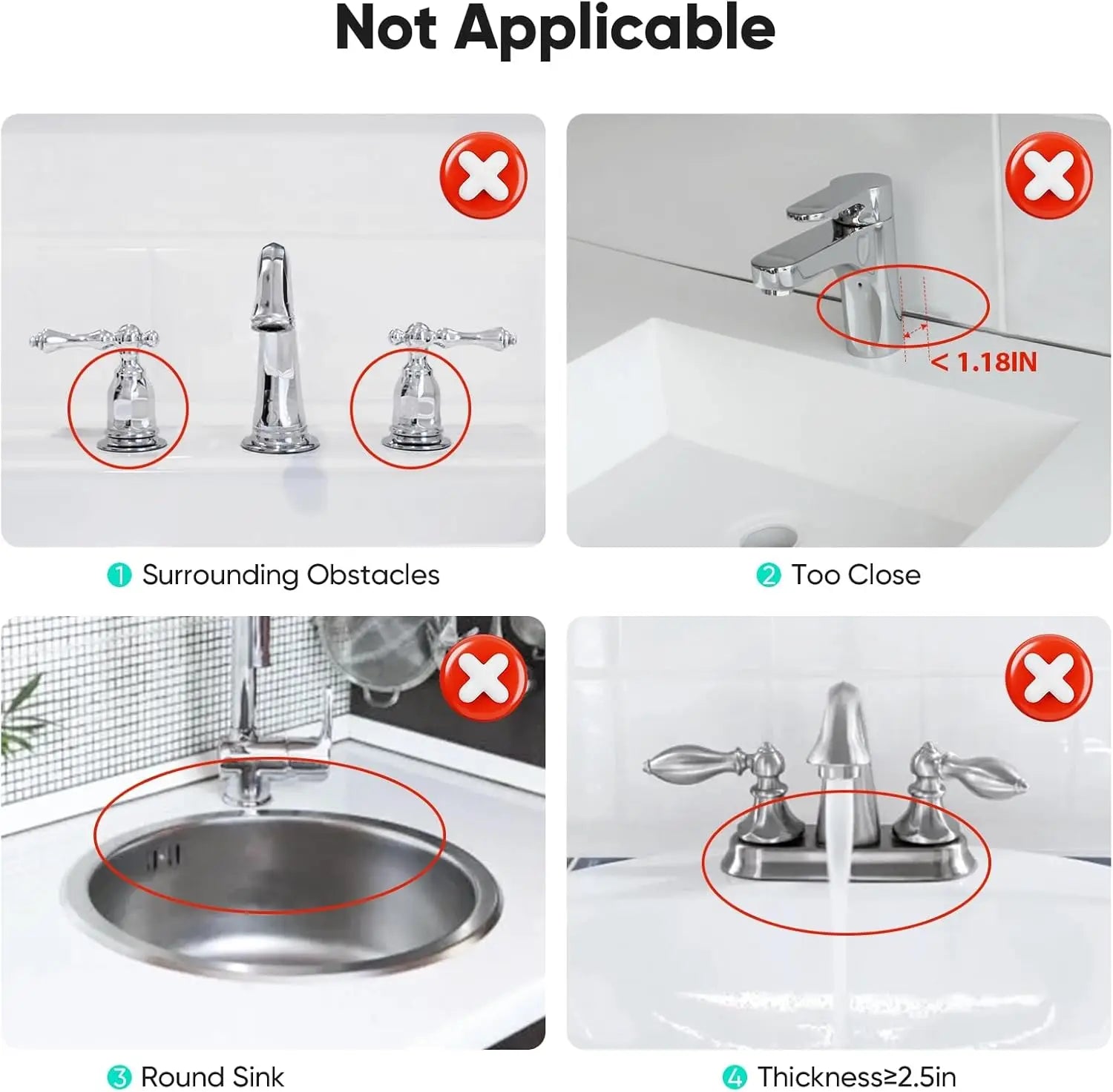 Extended Silicone Faucet Drip Mat