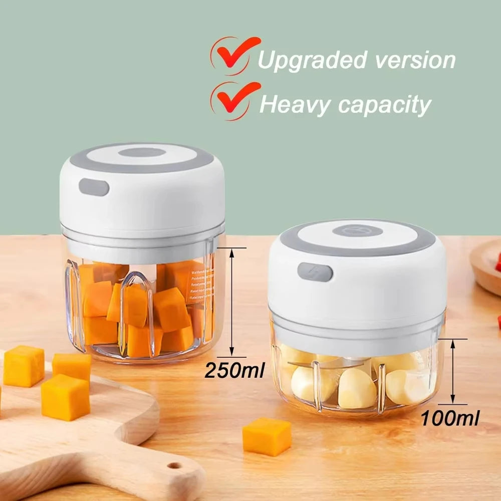 ChopMate™ USB Electric Mini Food Chopper — 250ML Garlic, Onion & Vegetable Mincer