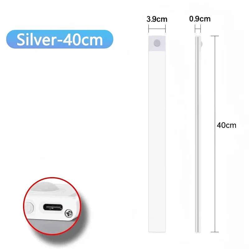 GlowBar™ Wireless Motion Sensor Closet Light — USB Rechargeable, Dimmable, 3 Color Modes