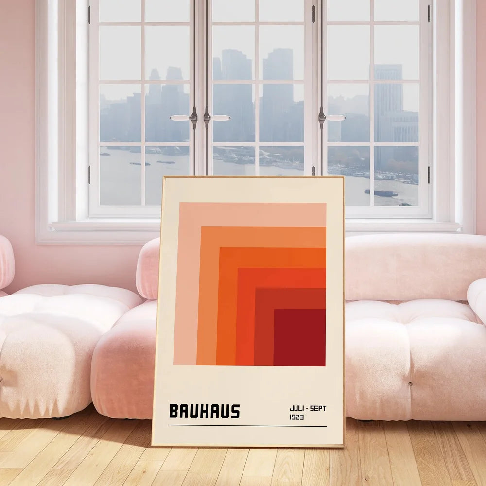 ArtWall™ Bauhaus Geometric Poster — Self-Adhesive Gallery Wall Print, No Frame Needed