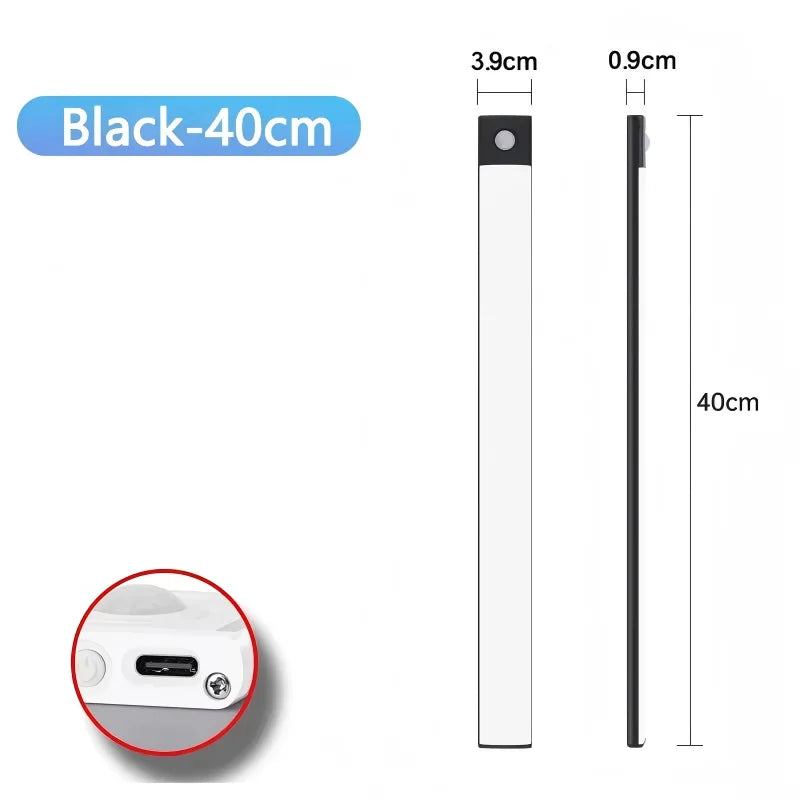 GlowBar™ Wireless Motion Sensor Closet Light — USB Rechargeable, Dimmable, 3 Color Modes