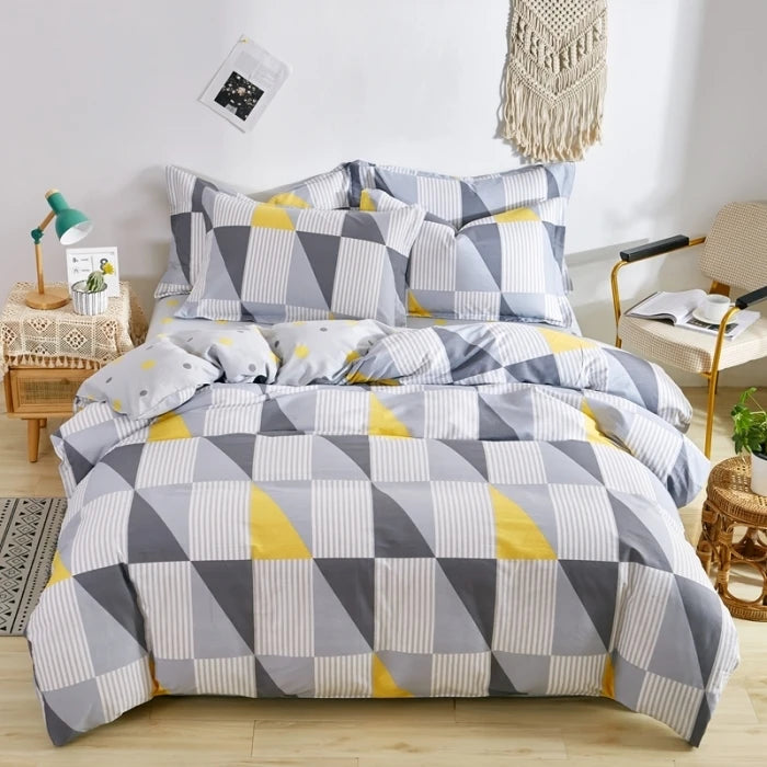 Cotton Stripe Duvet Cover Set — Geometric, Soft & Breathable