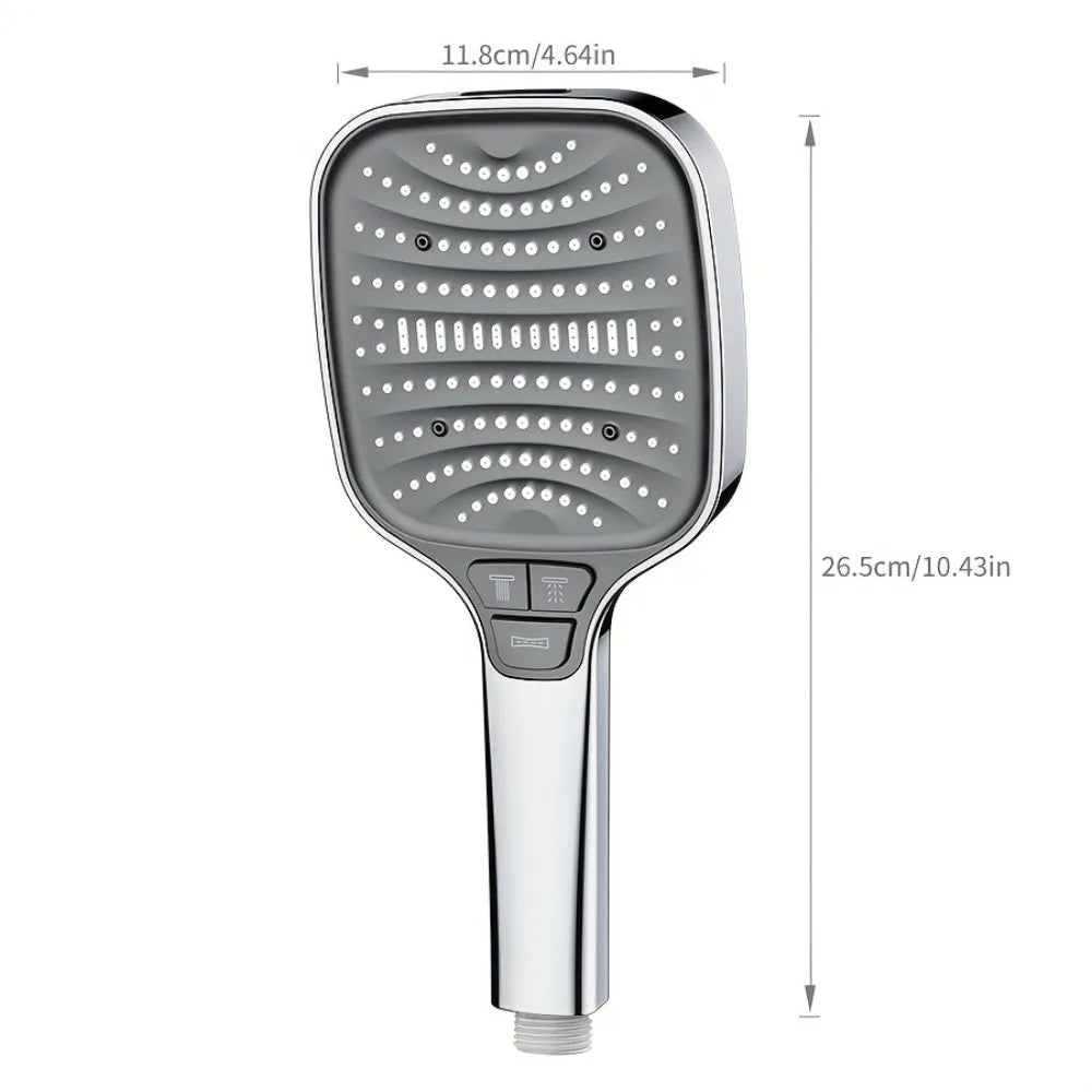 RainFlow™ 12cm Rainfall Shower Head — 8-Mode High-Pressure with Filter