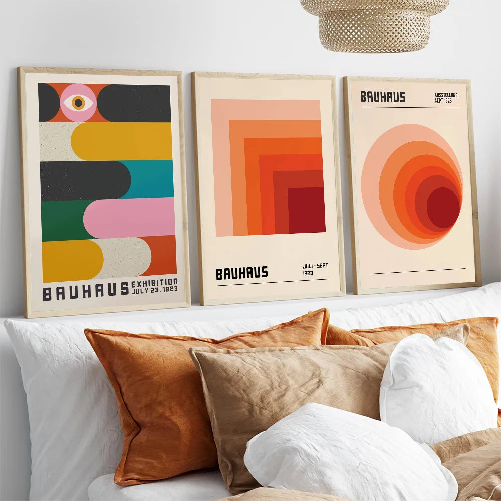 ArtWall™ Bauhaus Geometric Poster — Self-Adhesive Gallery Wall Print, No Frame Needed