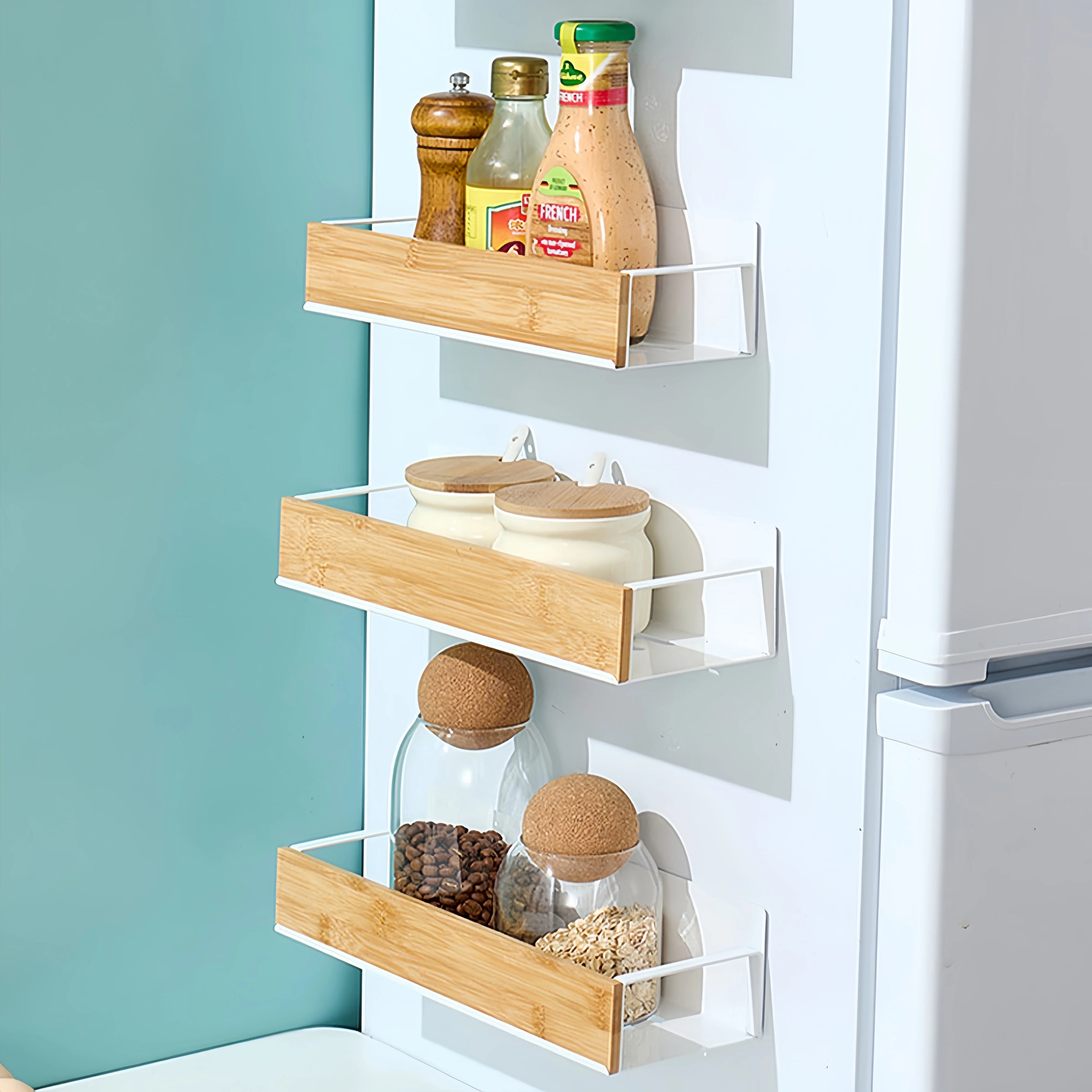 Magnetic Fridge Spice Rack & Storage Shelf