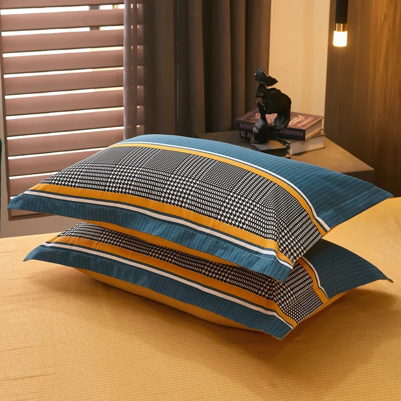 Cotton Stripe Duvet Cover Set — Geometric, Soft & Breathable