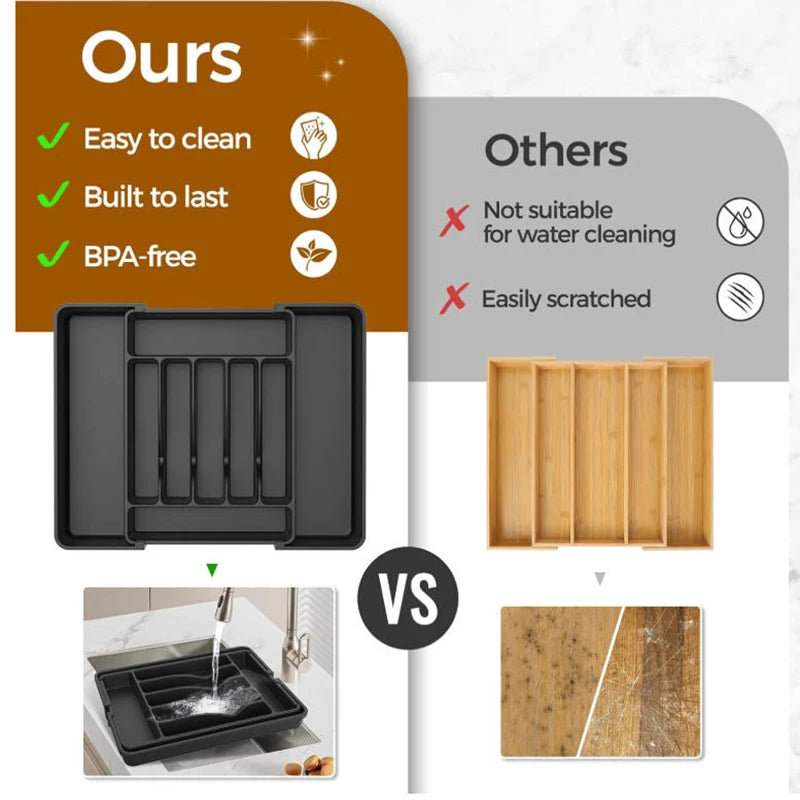 Expandable Kitchen Drawer Utensil Organizer