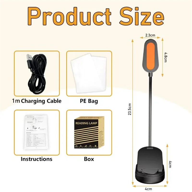 NightRead™ Amber Clip-On Book Light — Blue Light Free, USB-C Rechargeable, Sleep-Safe