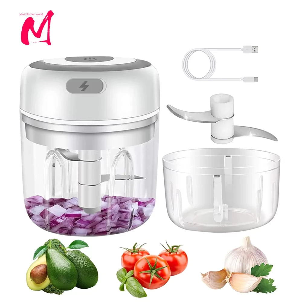 ChopMate™ USB Electric Mini Food Chopper — 250ML Garlic, Onion & Vegetable Mincer