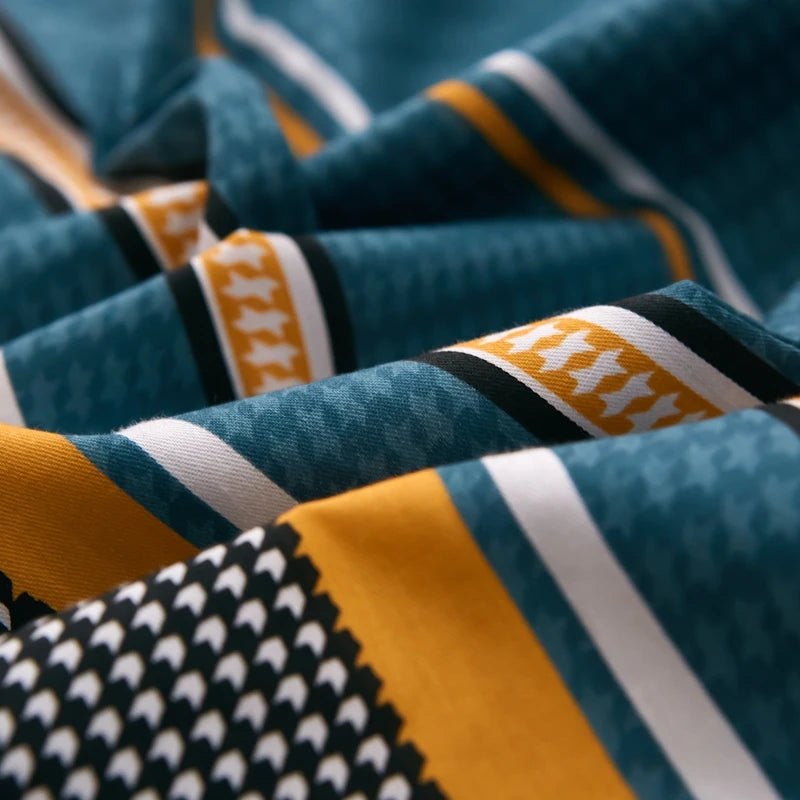 Cotton Stripe Duvet Cover Set — Geometric, Soft & Breathable