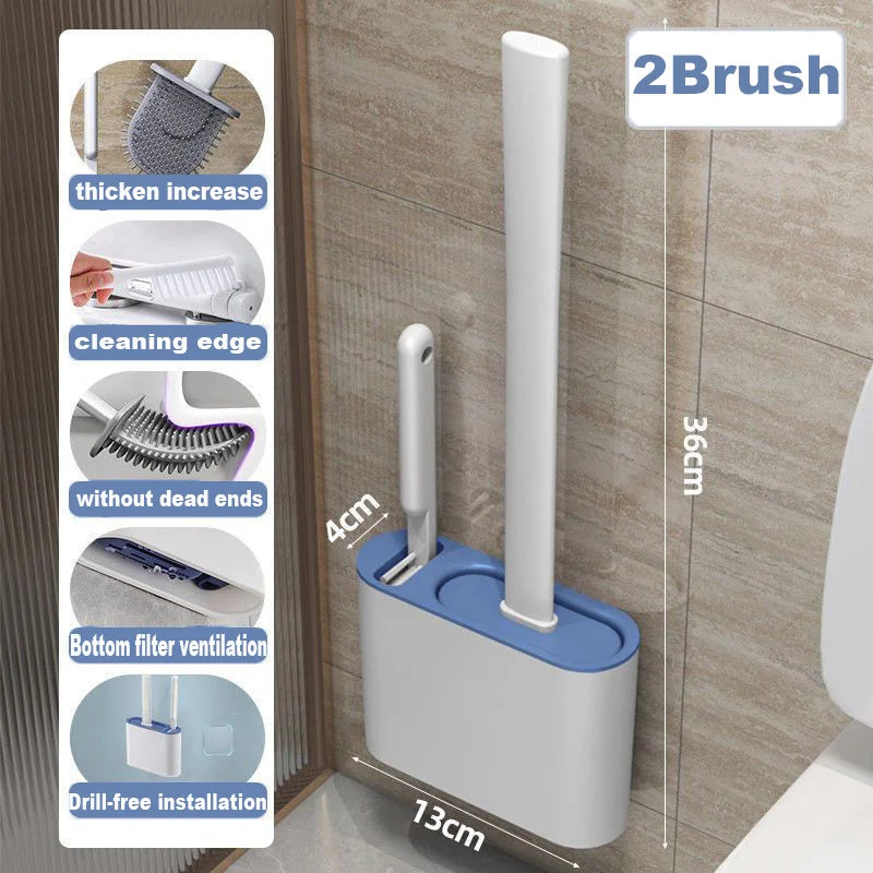 Wall-Mounted Toilet Brush & Holder