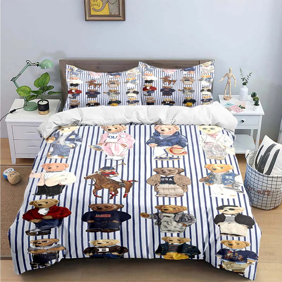 Bear Print Duvet Cover Set