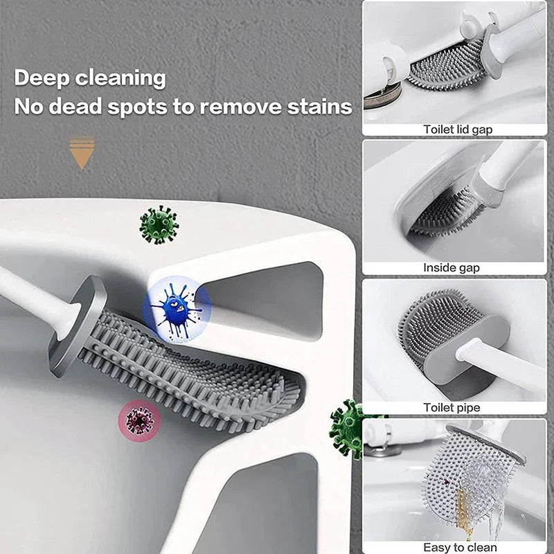 Wall-Mounted Toilet Brush & Holder