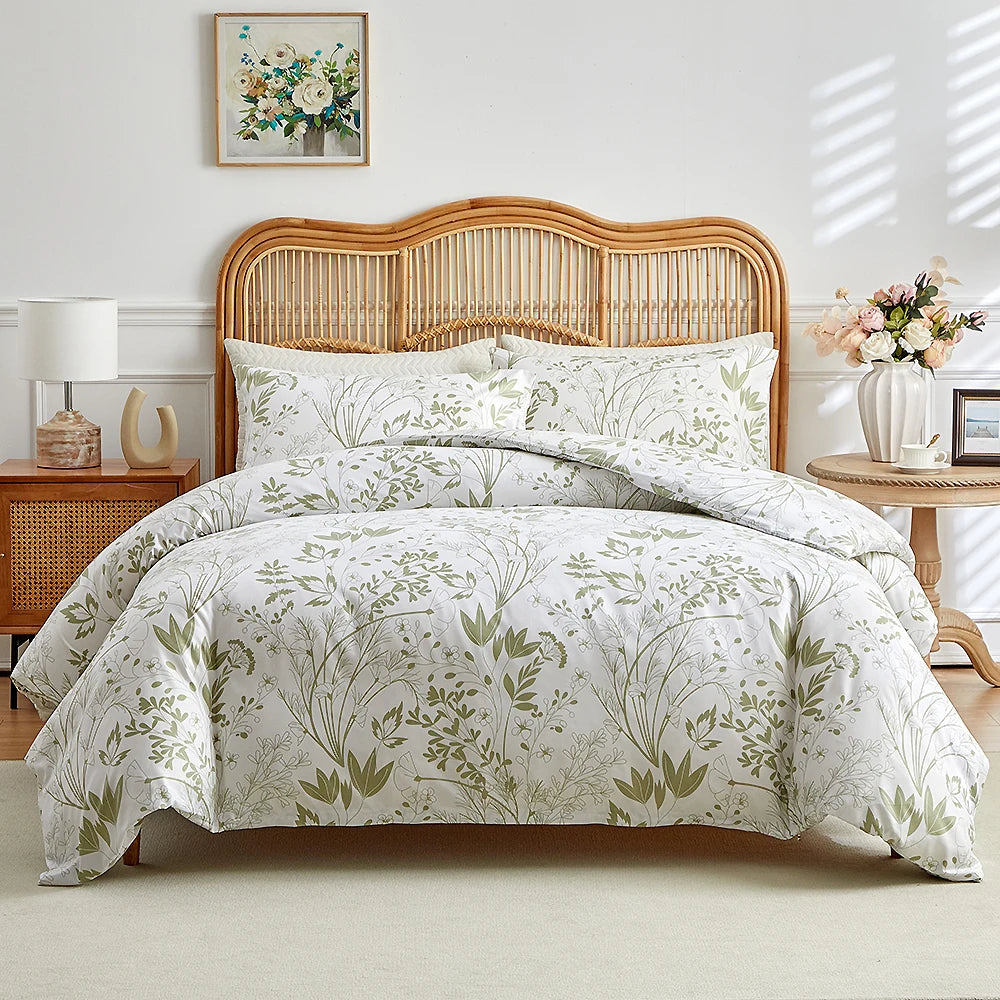 Vintage Floral Duvet Cover Set — Soft, Breathable, All-Season