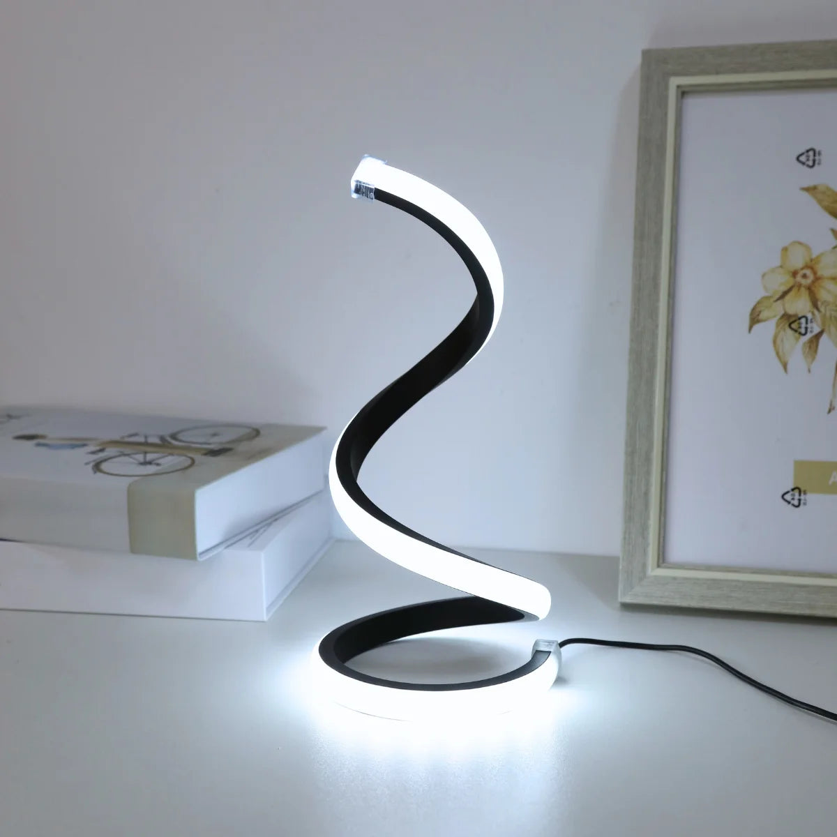 LED Spiral Desk Lamp — Three-Color Dimming
