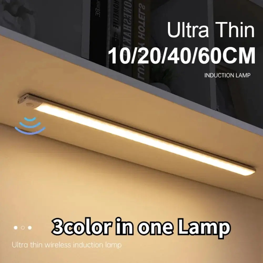 GlowBar™ Wireless Motion Sensor Closet Light — USB Rechargeable, Dimmable, 3 Color Modes