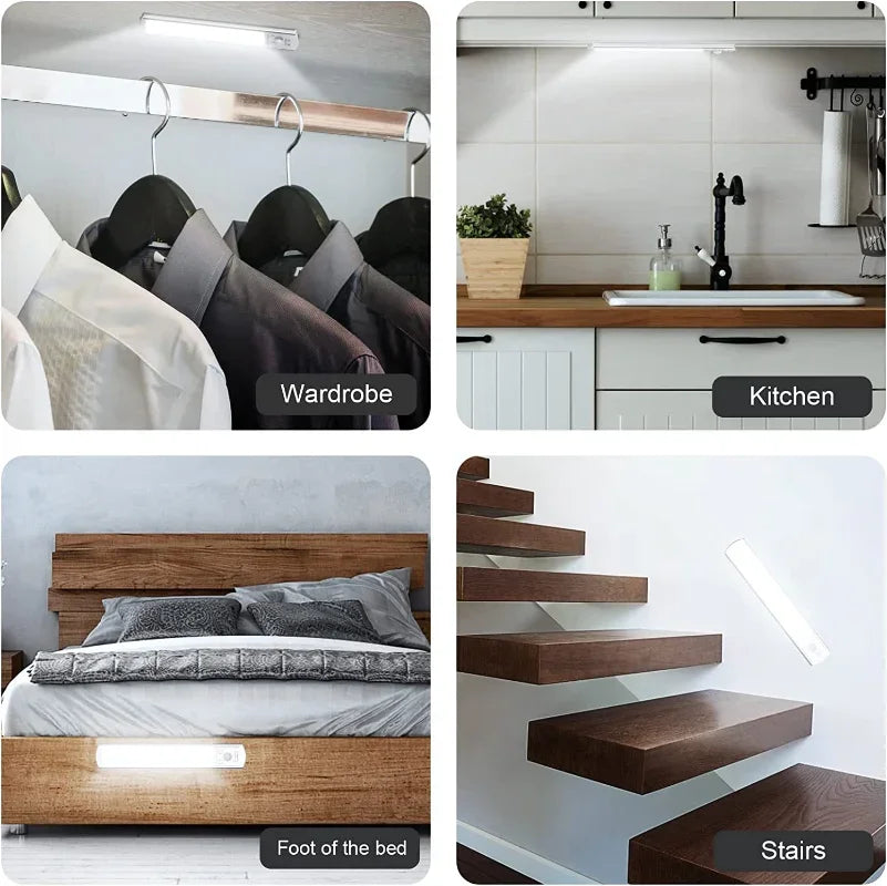 GlowBar™ Wireless Motion Sensor Closet Light — USB Rechargeable, Dimmable, 3 Color Modes