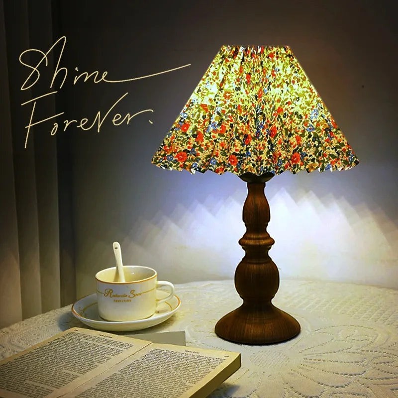 Wood Grain Bedside Table Lamp