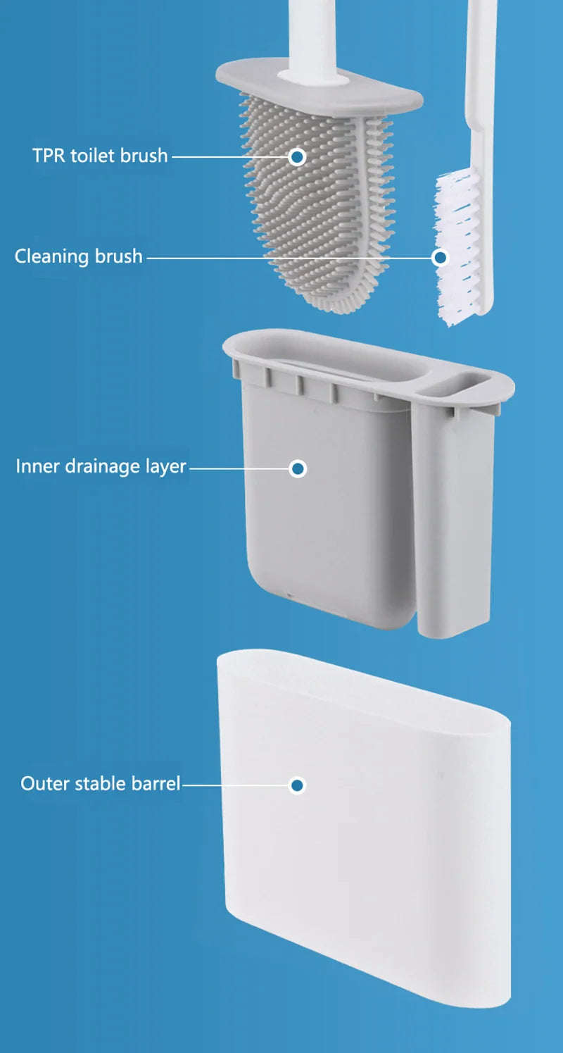 Wall-Mounted Toilet Brush & Holder