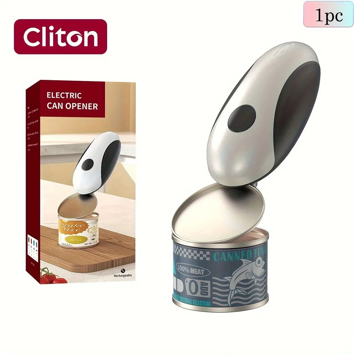 OpenEase™ Cordless Electric Can Opener — USB-C One-Button Automatic