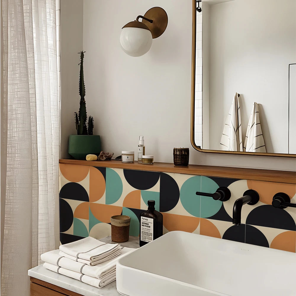 TileWrap™ Geometric Arch Peel & Stick Wall Tile Stickers — Waterproof, 10pcs per Set