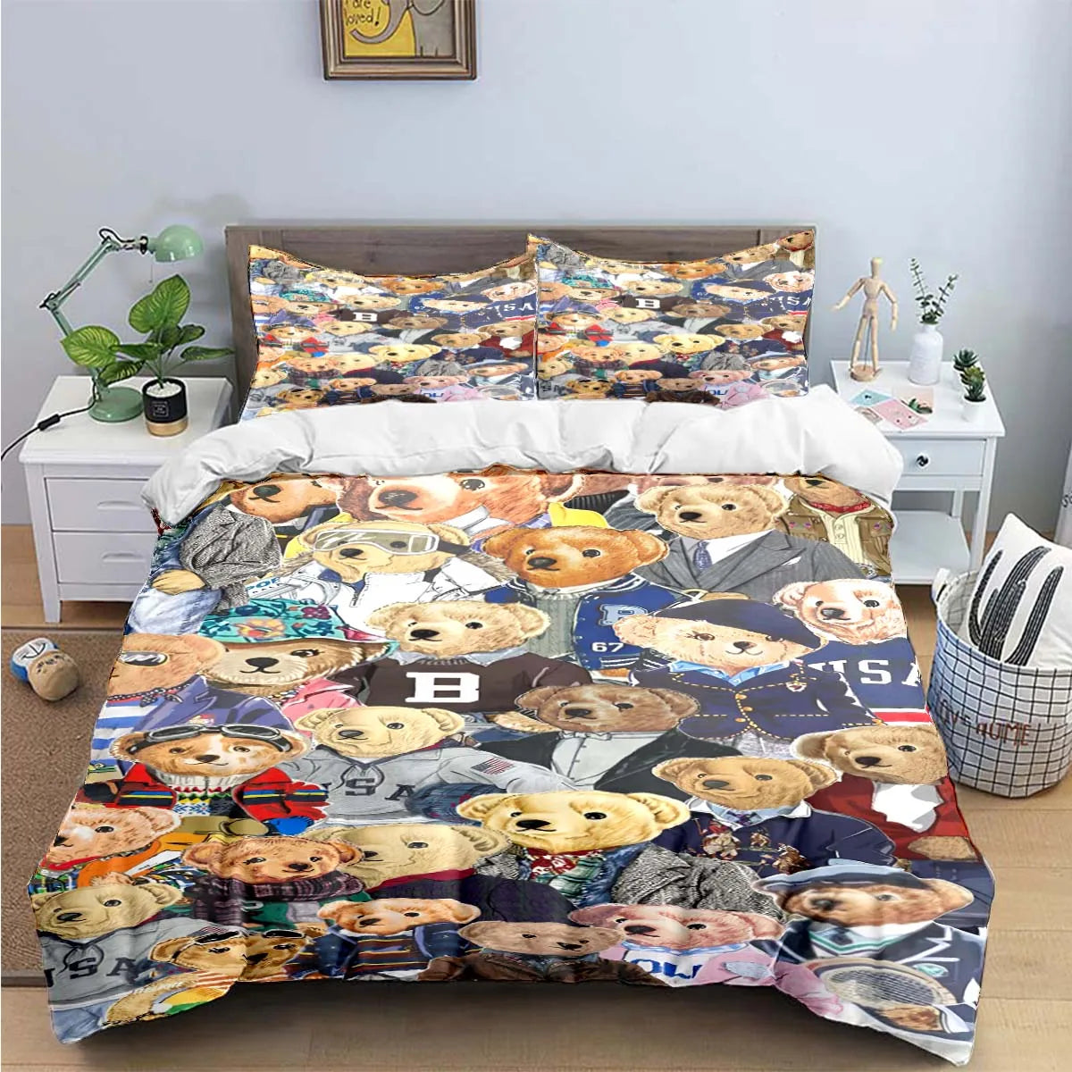 Bear Print Duvet Cover Set