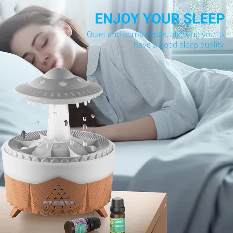 RainDrop™ Cloud Mood Humidifier — Cascading Water Effect with Ambient Light