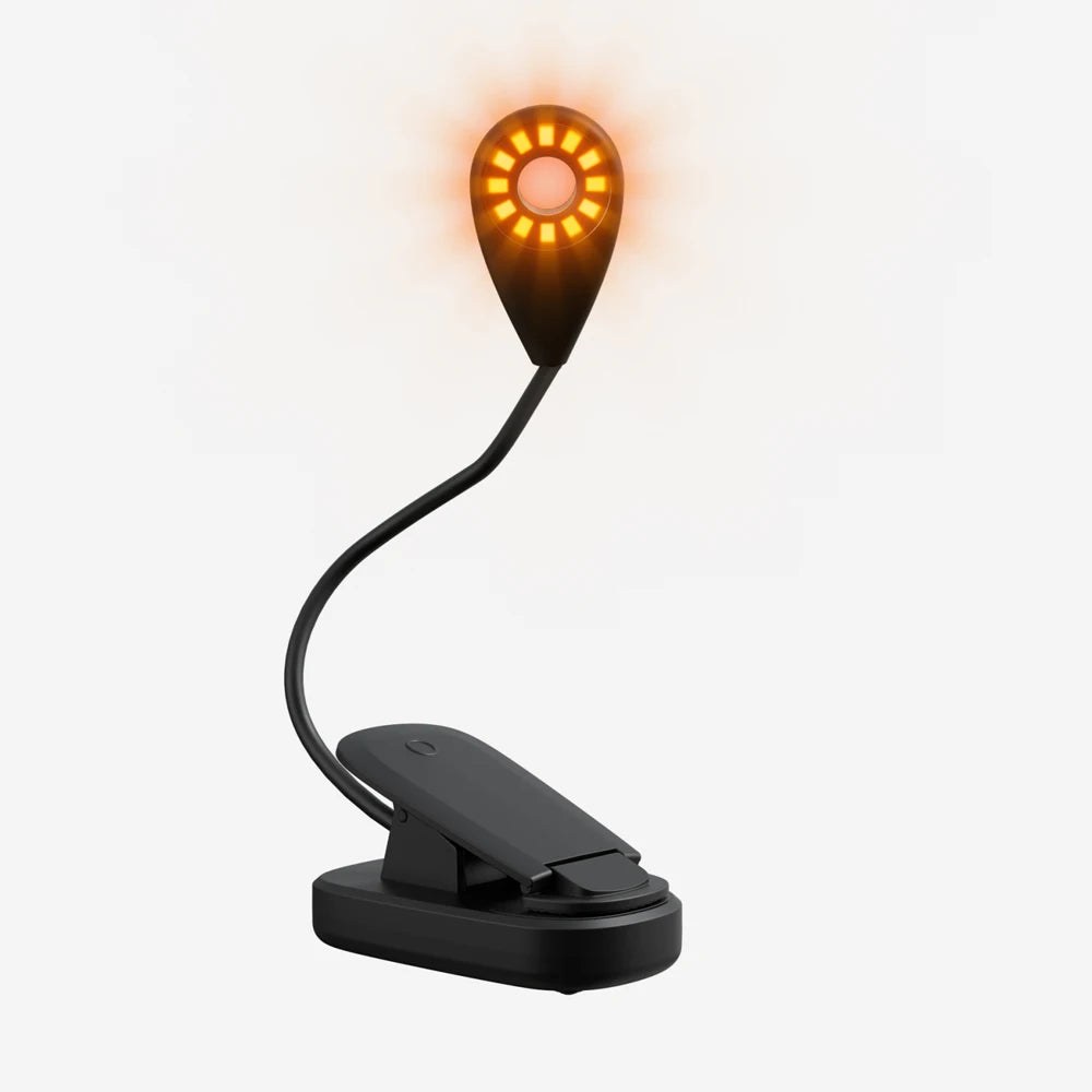 NightRead™ Amber Clip-On Book Light — Blue Light Free, USB-C Rechargeable, Sleep-Safe