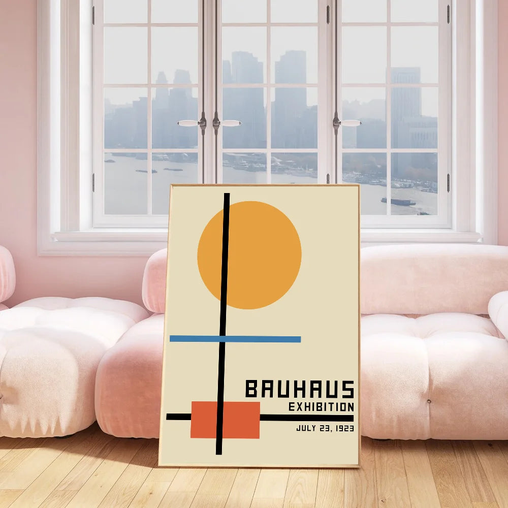 ArtWall™ Bauhaus Geometric Poster — Self-Adhesive Gallery Wall Print, No Frame Needed