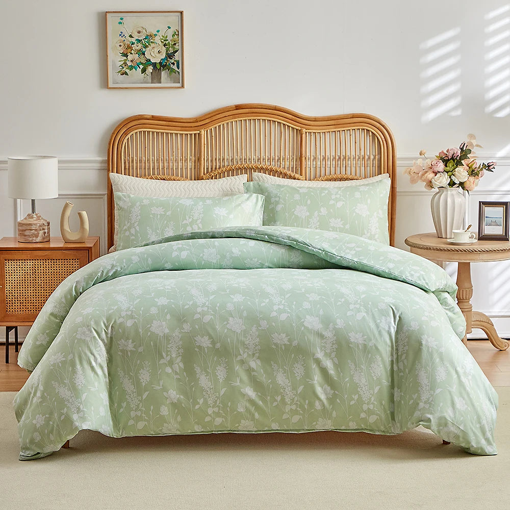 Vintage Floral Duvet Cover Set — Soft, Breathable, All-Season