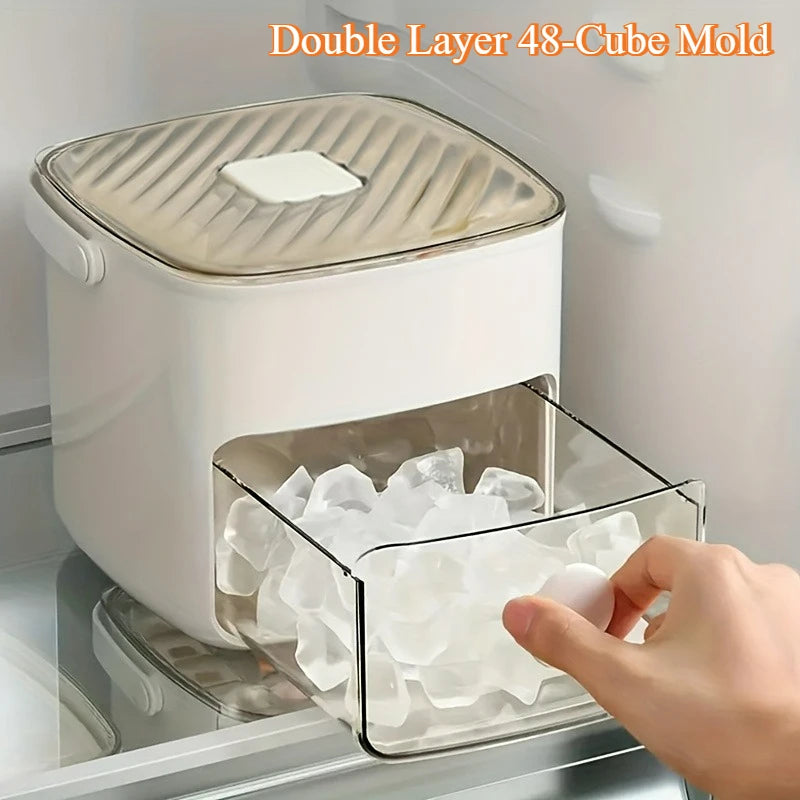 48-Cube Ice Tray with Lever Release