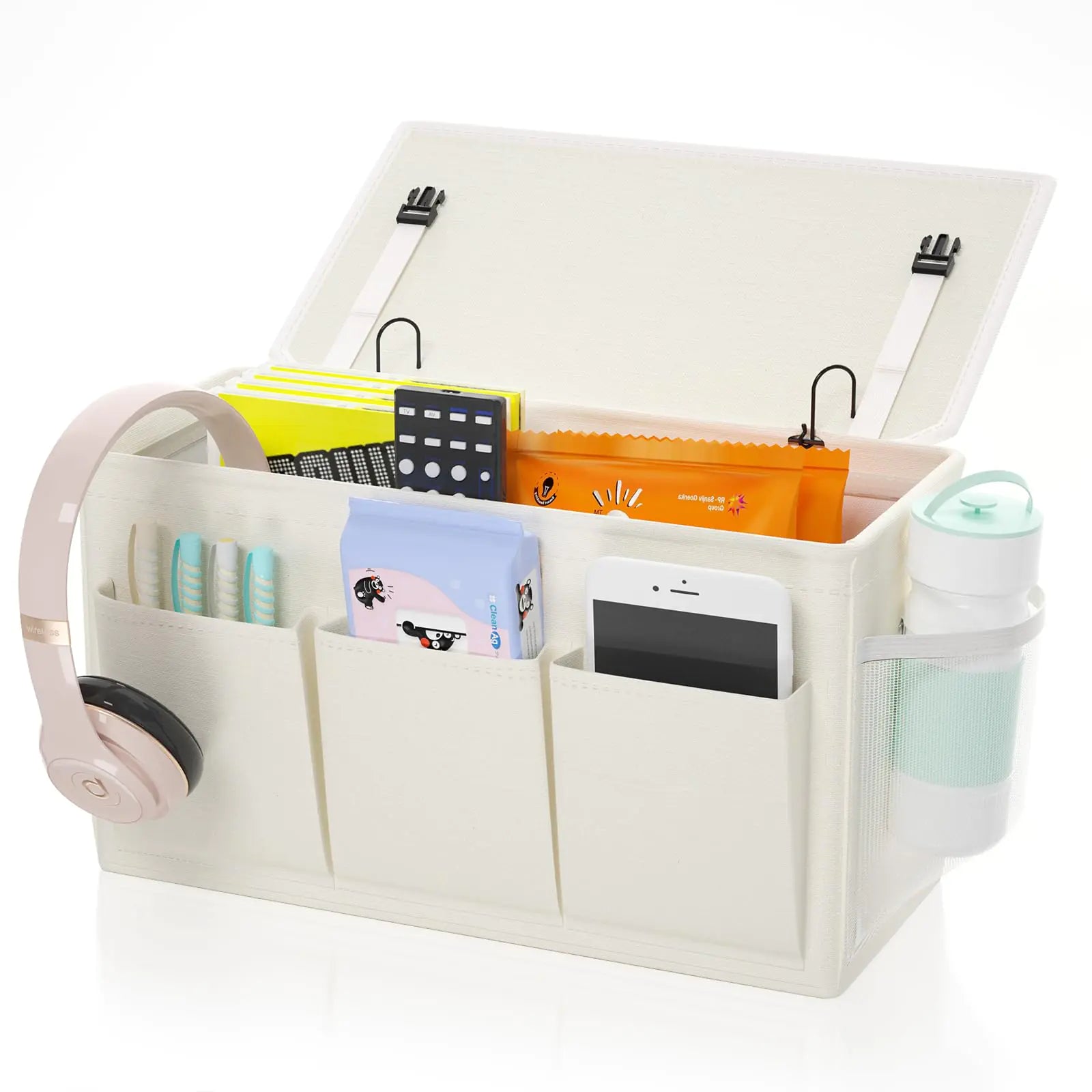 Dual-Purpose Bedside Caddy Organizer