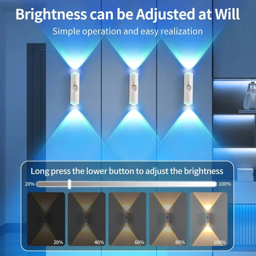 MoodGlow™ RGB Magnetic Wall Light — Motion Sensor, Rechargeable, Dimmable