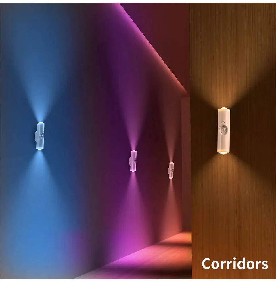 MoodGlow™ RGB Magnetic Wall Light — Motion Sensor, Rechargeable, Dimmable